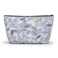 Cherry Plum Leaves Accessory Pouch w T-bottom in Blue